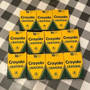 Vintage Crayola Crayons Boxes 16 Count, Lot of 11 boxes